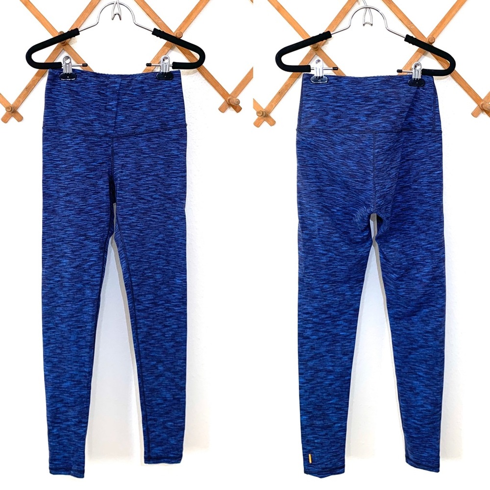 Lucy Hatha Navy Space Dye Heathered Full Length Leggings Women's Small Athletic